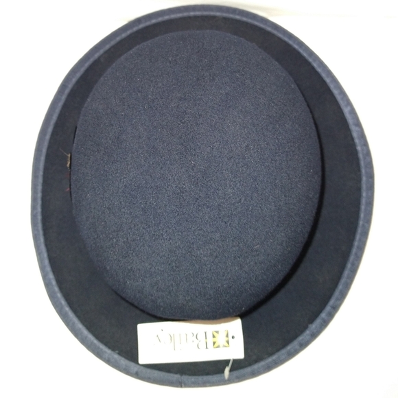 Vintage BAILEY 100% Wool Navy Blue Derby Hat SZ Small MADE IN USA - Picture 5 of 11